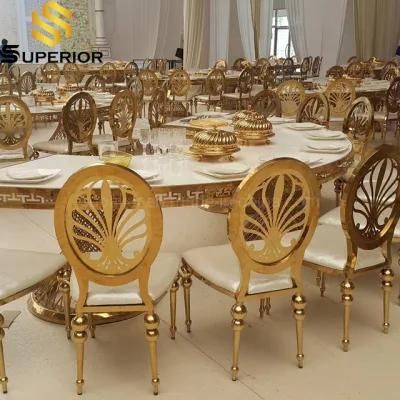 Wholesale Popular Wedding Gold Stacking Dining Chair Back Decoration