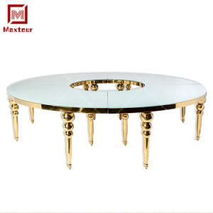 Romantic Rental Event Stainless Steel Moon Shape Wedding Dining Table