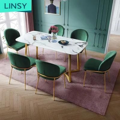 Linsy European Style Luxury 4 6 People Marble Dining Table Set Ls147r1-a