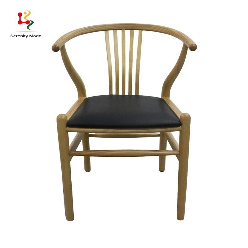 Traditional Style Special Design Wooden Frame Leather Seat Dining Chairs