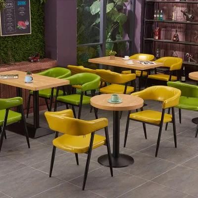 Modern Stylish Cafe Shop Chairs Wood Western Restaurant Furniture Tea Shop Table and Chair Combination Wooden Chair