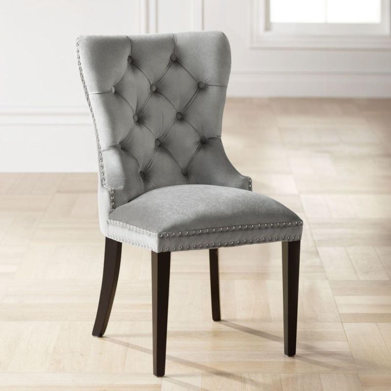 Luxury Dining Room Chair Velvet Fabric Hotel Dining Chair Restaurant Dining Chair with Stainless Steel Legs
