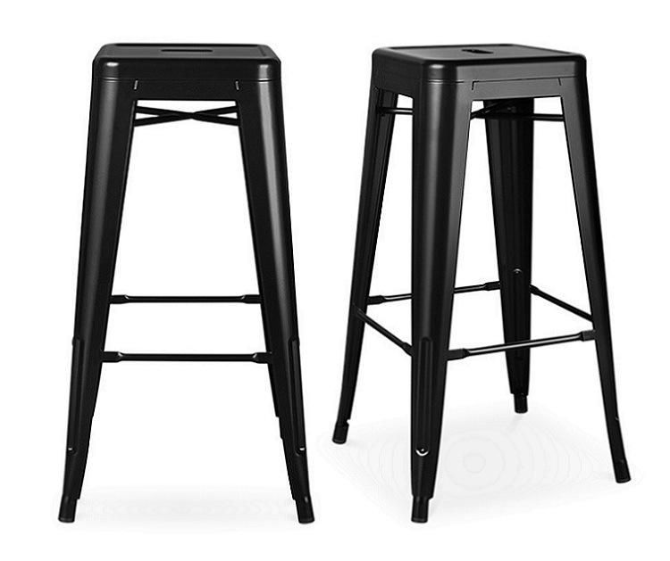 Tolixs Bar Stool 76cm Tolixs Style Steel Bar Stools Black