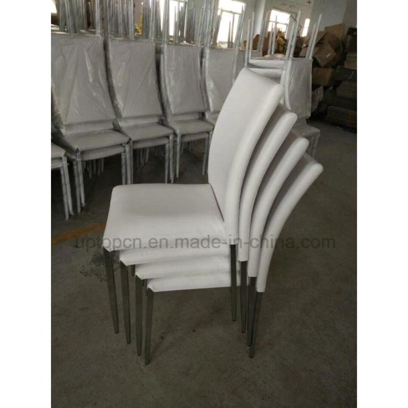 Optional Color Steel Frame Leather Wedding Dining Chair