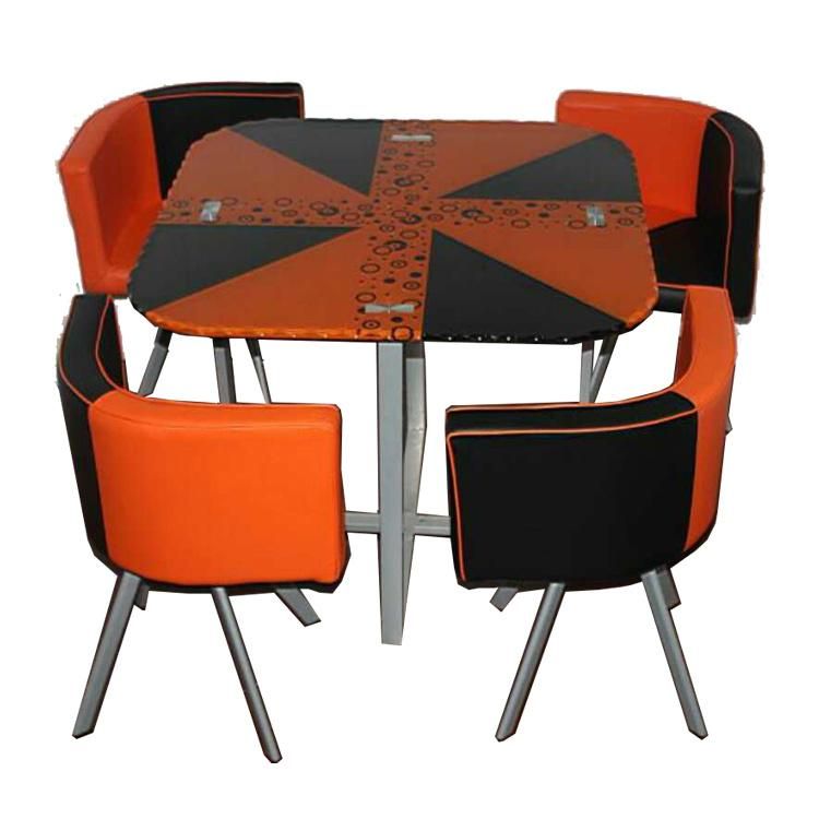 Nordic Style Cheap Price Tempered Glass Tables Leather Chairs Dining Room Furniture Dining Tables Set
