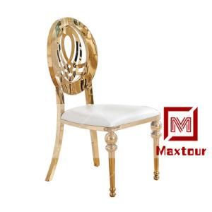 Flower Back Stainless Steel Gold Banquet Chair Wedding