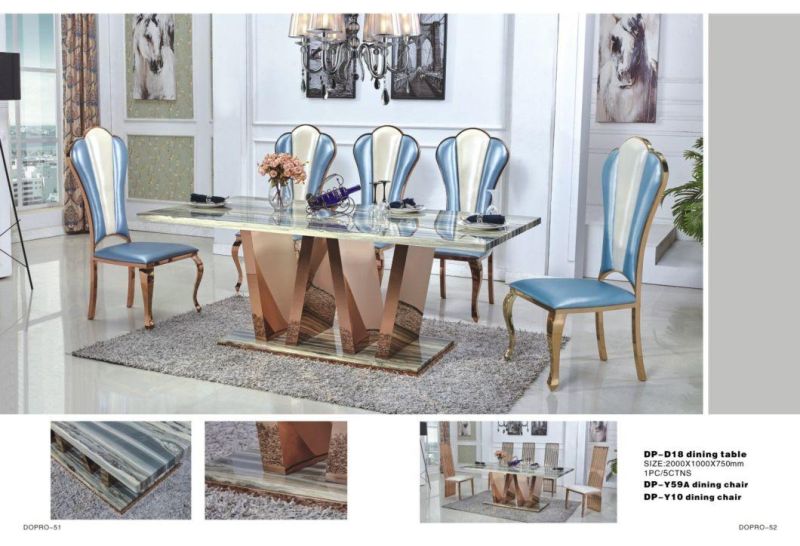 High Quality Luxury Gold 2022 Hot Dining Set Furniture China Manufacturer