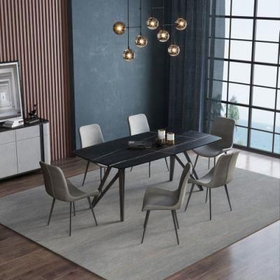 Modern Style Home Dinner Kitchen Carbon Steel Chair Leg Metal Dining Table Restaurant Furniture
