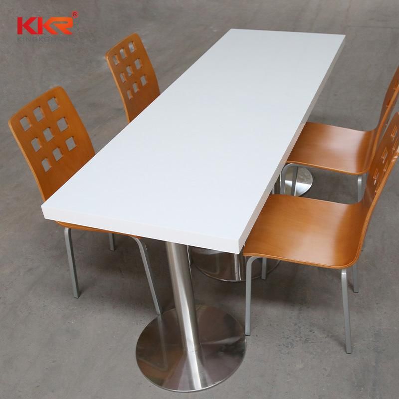 Stain Resistance Solid Surface Restaurant Dining Table with Logo Customized Size Tables