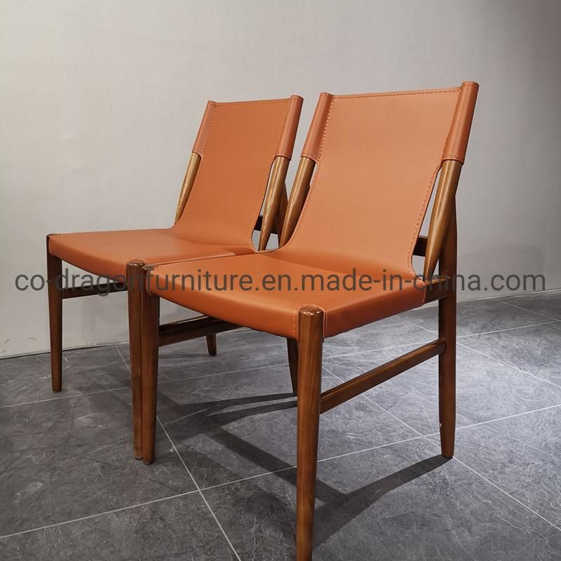 Modern Home Furniture Wooden Dining Chair Set with Leather