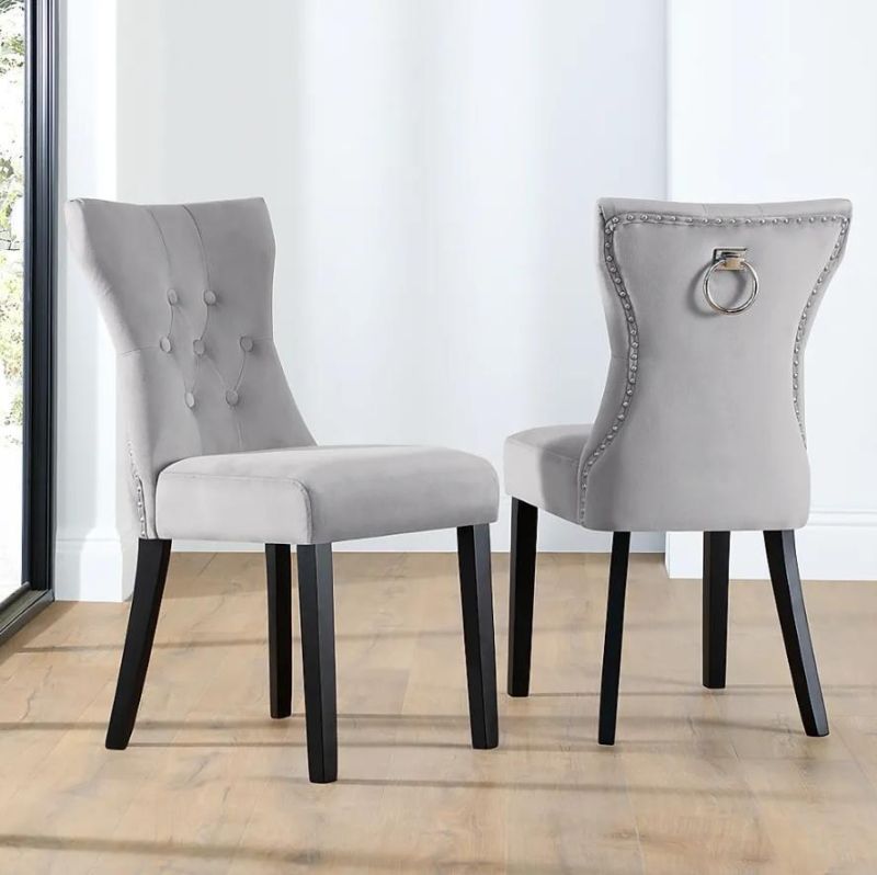 Luxury Dining Room Chair Velvet Fabric Hotel Dining Chair Restaurant Dining Chair with Stainless Steel Legs
