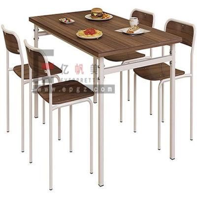 China Supplier Restaurant Furniture Four Seaters Dining Table &amp; Chairs