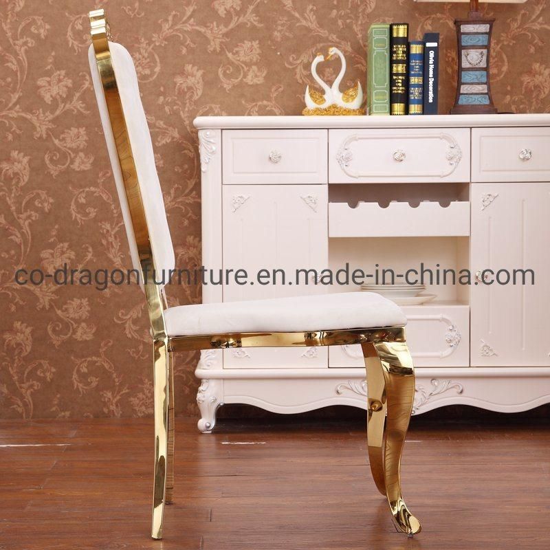 Luxury Furniture Leather Stainless Steel Dining Chair for Home Furniture