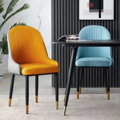 Popular Modern Design Dining Room High Back PU Leather Chair Furniture