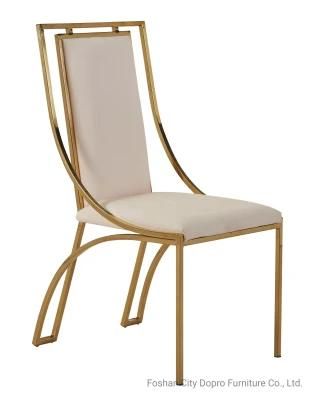 European Luxury Design Style Gold Stainless Steel Dining Chair