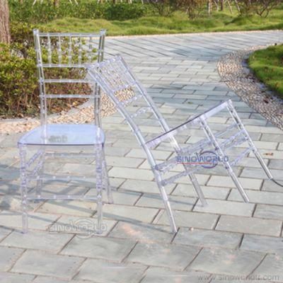 China Outdoor Furniture Plastic Garden Stackable Banquet Clear Acrylic Dining Chiavari Chair