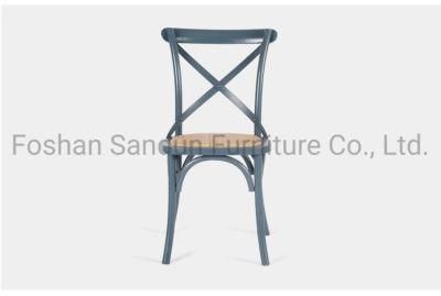 Multiple Colorful Solid Wood Cross Back Dining Chair for Outdoor Wedding Furniture