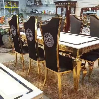 Wholesale Price Modern Style Round Golden Stainless Steel Dining Table