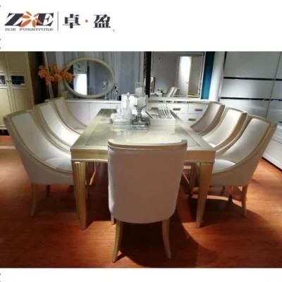 Modern Home Furniture White Dinner Table Set with 8 Chairs