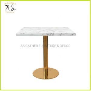 Wholesale White Marble Hotel Modern Small Square Cafe Table Restaurant Table