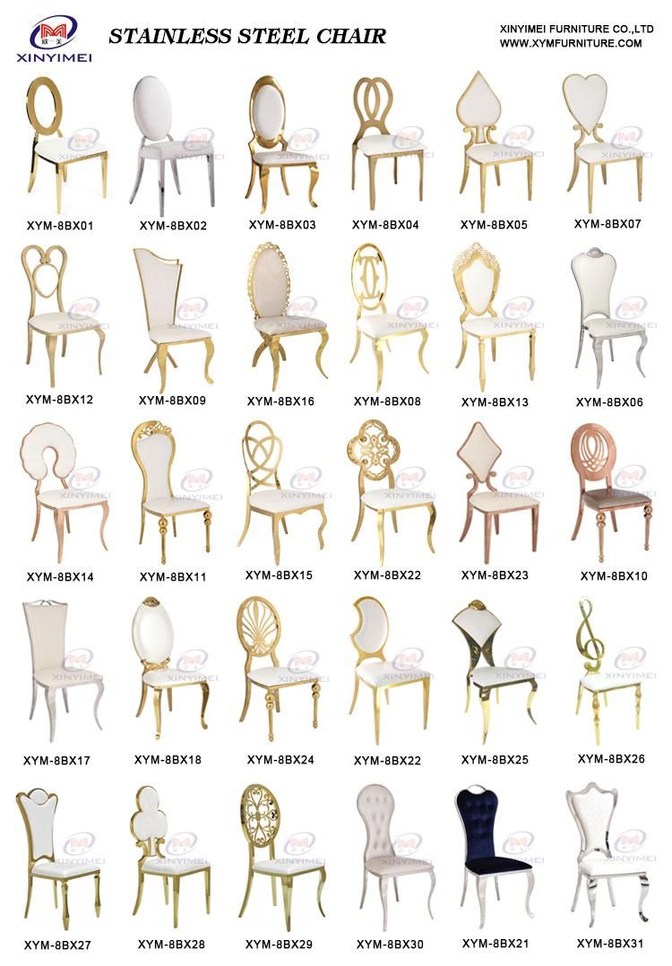 Imported Gold Stainless Steel Frame White Leather Dining Chairs for Sale