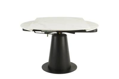 Modern Round Dining Table with Pull-out Table
