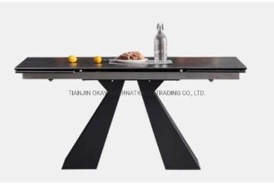 Simple Marble Dining Table Marble Top Dining Table Set Simple Black Legs Cafeset 6 Seater Marble Dining Table
