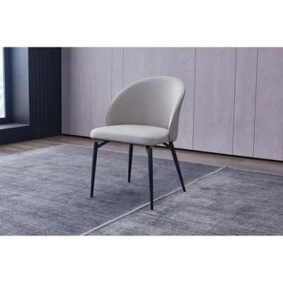 Modern Restaurant Luxury Dining Room Metal Unfolded PU Leather Fabric Dining Chair