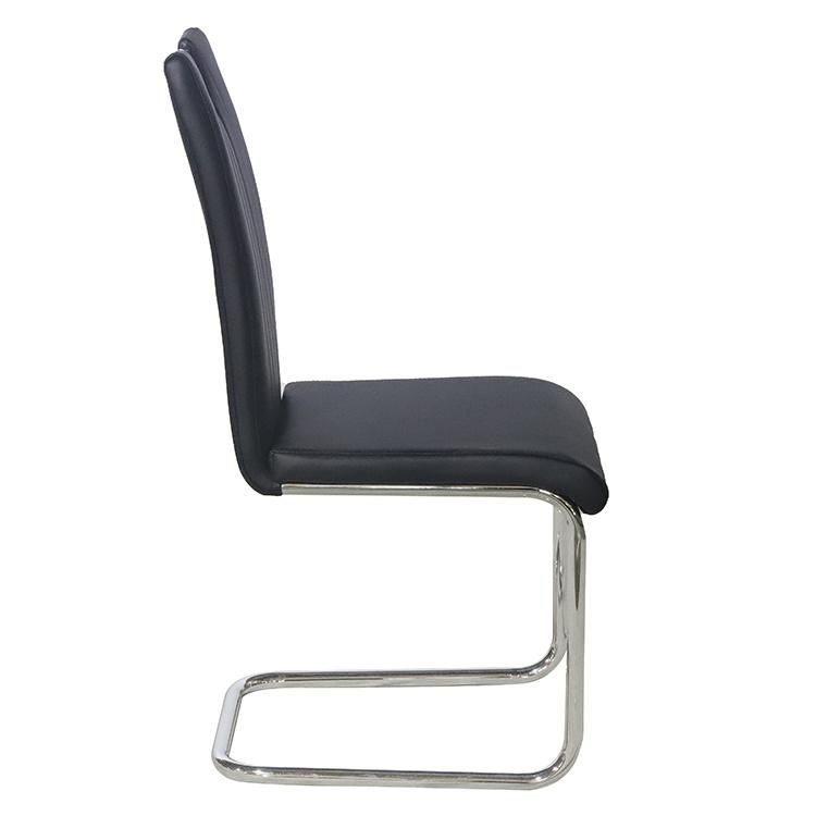 2020 Modern Design Cheap Home Furniture PU Leather Dining Room Mental Legs Colorful PU PVC Bow Shape Dining Chair