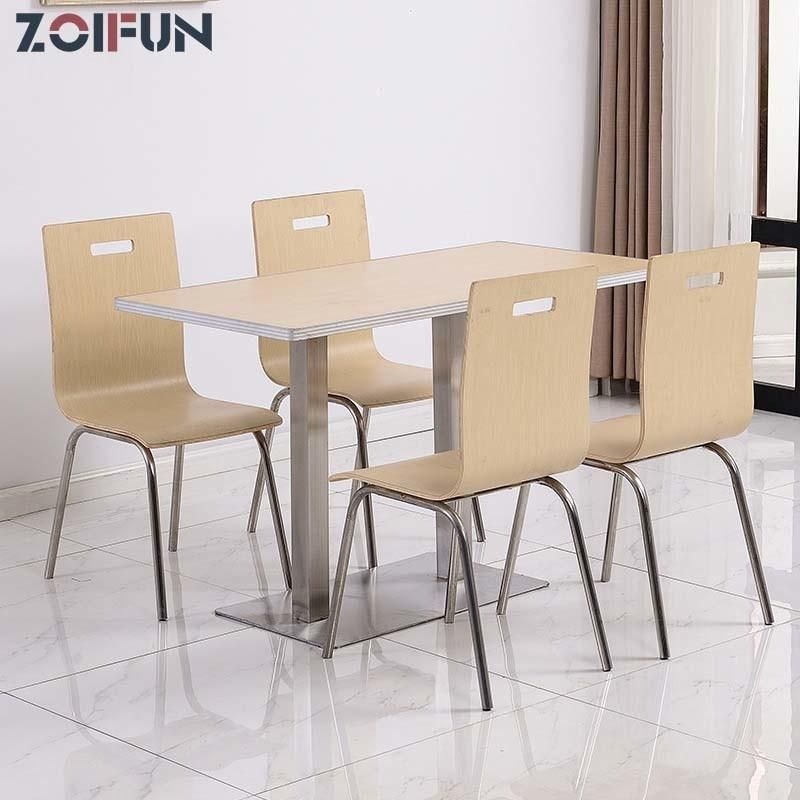 Catering Mall School Canteen Fast Food Furniture Metal Canteen Table & Chair Set