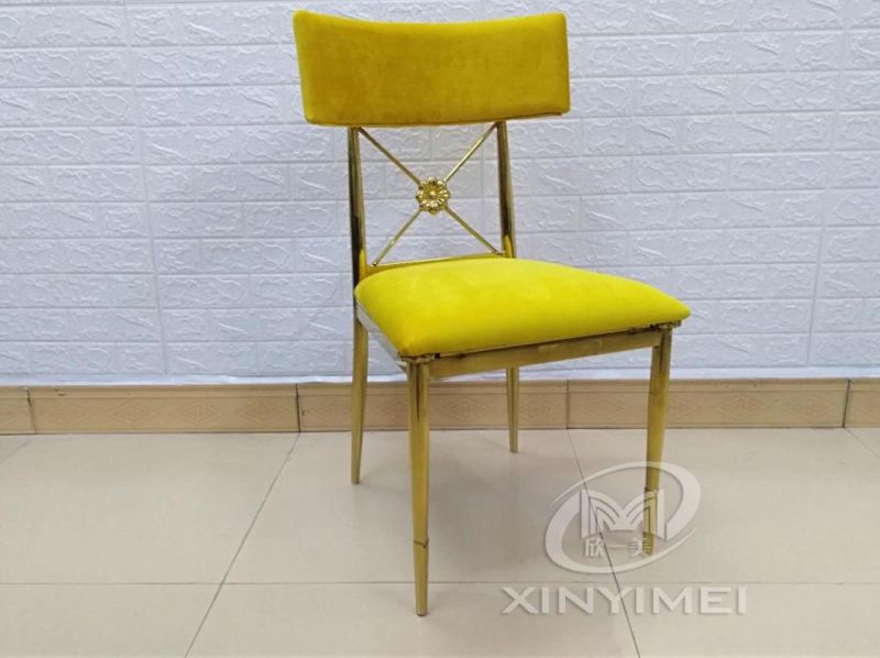 Special Design Comfortable Banquet Gold Stainless Steel Frame Wedding Chair