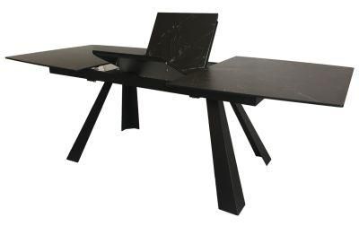 Custom Black Extension Home Dining Room Table Hotel Modern Furniture