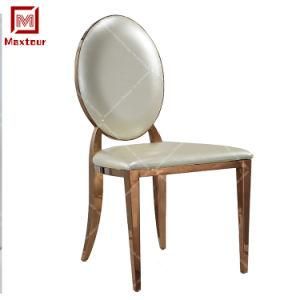 Round Back Gold Stainless Steel Wedding Chair