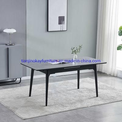 Italian Light Luxury Ceramic Dining Table Simple Marble Small Family Rectangular Wooden Dining Table