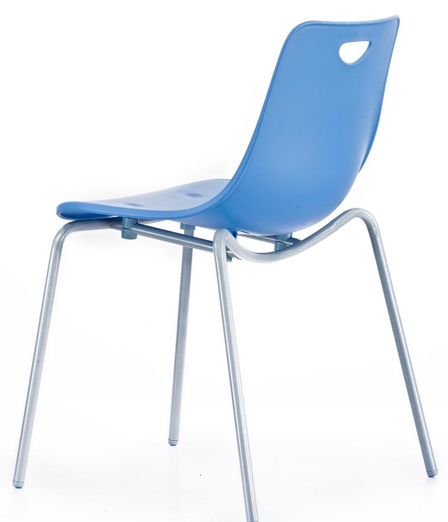 Four Steel Leg Shockproof PP Dining Chair