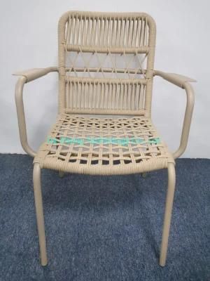 Luxury Metal Restaurant Rope Chairs Set Leisure Garden Furniture Dining Room Furniture Modern Outdoor Chair