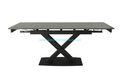 Slide Ceramic Dining Table with Metal Legs