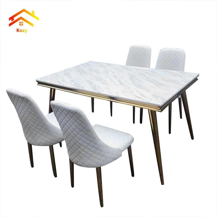 Luxury Design Home Furniture Contemporary Style 6 Seater Modern Marble Dining Table