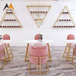 Factory Wholesale Luxury Metal Golden Dining Table Set Modern