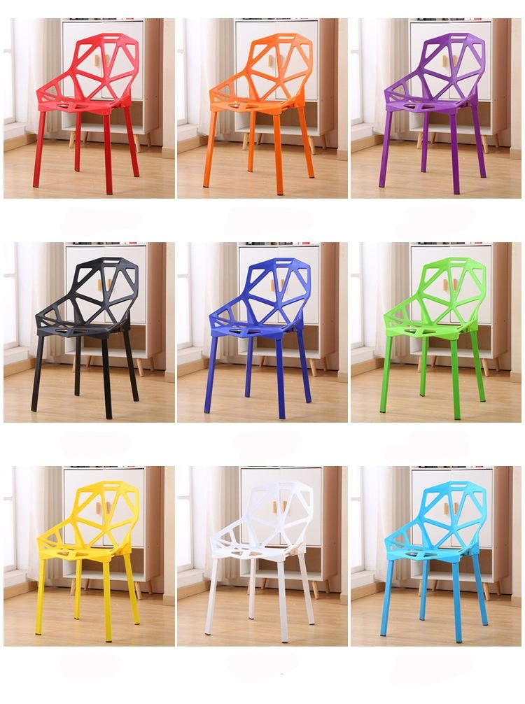 Simple Hollow Cat Ear Chair Nordic Housse De Chaise Blanc Garden Plastic Chair Portable Light Plastic Chair with Armrest Cool