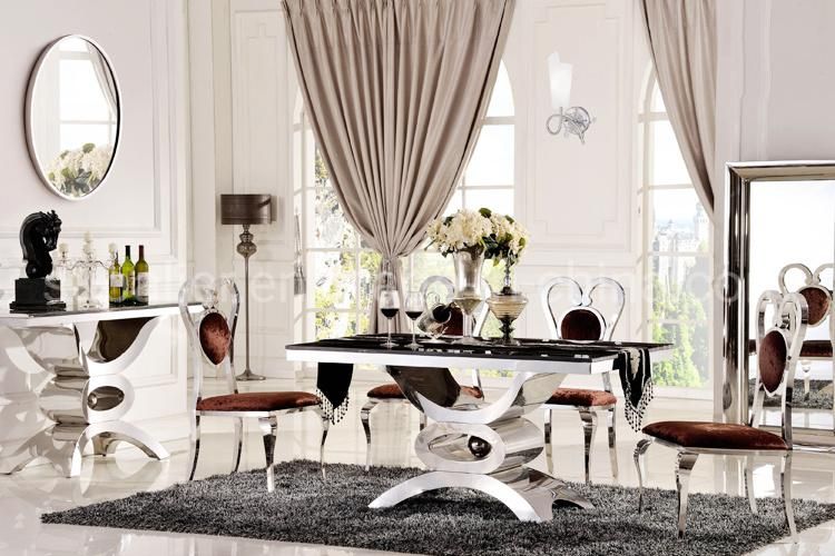 New Product Hot Selling Dining Table with Artificial Marble Top