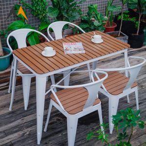 Commercial Modern Metal Durable White Outdoor Dining Table Set