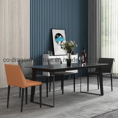 Modern Design Living Room Furniture Steel Frame Marble Dining Table