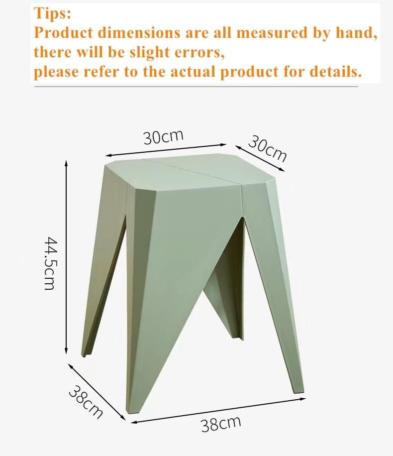 Modern Stylish Colordul Home Stackable Plastic Square Dining Chair