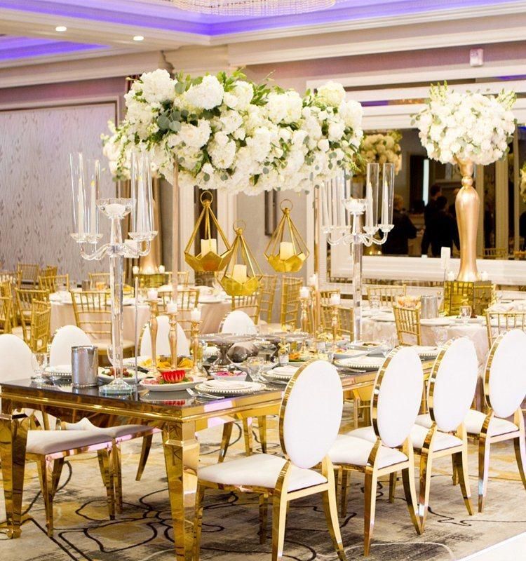 Wholesale Royal Hotel Event Furniture Wedding Restaurant Glass Dining Table