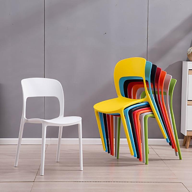 Factory Wholesale Stackable Square Back Plastic Chair Colorful PP Dining Chairs Hot Selling for Outdoor Indoor