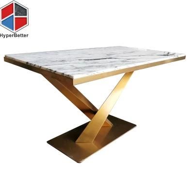 Wholesale Rectangular Italian Arabescato Marble Top Dining Table