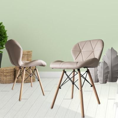 Wholesale Home Furniture PVC Leather Dining Chair Beech Wood Legs Chair for Dining Room