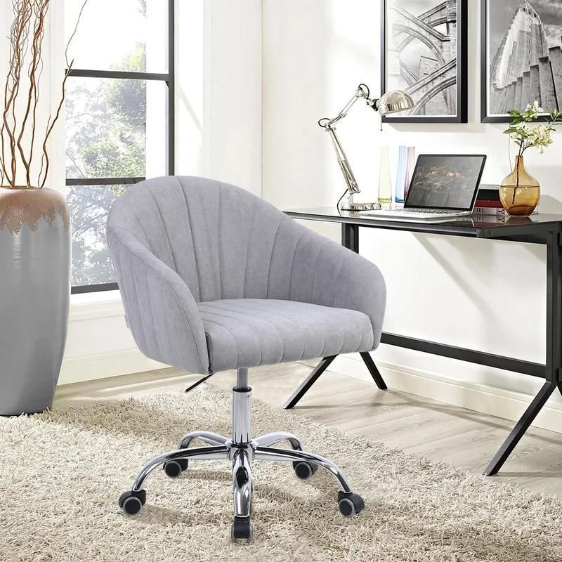 Hot Velet Fabric Swivel Aluminum Base Living Room Hotel Leisure Chair