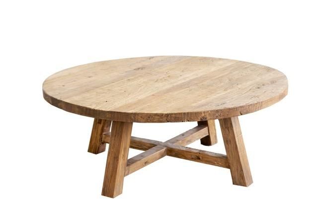 Kvj-Rr28 Round Rustic Natural Color Reclaimed Wood Dining Table
